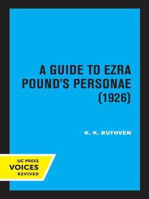 cover image of A Guide to Ezra Pound's Personae (1926)
